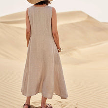 Load image into Gallery viewer, Women&#39;s Sleeveless Cotton And Linen Dress