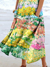 Load image into Gallery viewer, Women's Floral Art Print Pocket Casual Resort Comfort Maxi Dress