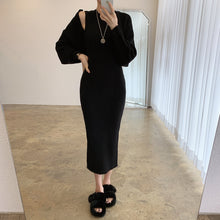 Load image into Gallery viewer, Temperament Round Neck Knitted Dress Two-Piece Set