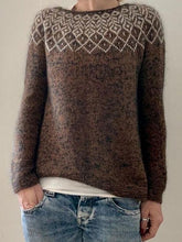 Load image into Gallery viewer, Vintage Geometry Icelandic Knit Pullover Cozy Sweater