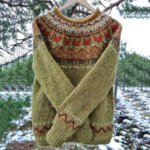 Load image into Gallery viewer, Vintage Icelandic Knit Jacquard Warmth Crew Neck Sweater（Unisex）