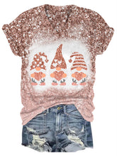 Load image into Gallery viewer, Valentine's Glitter Gnome V-Neck T-Shirt