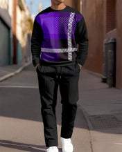 Load image into Gallery viewer, Men's Simple Colorblock Round Neck Casual Sports Set 0189