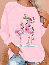 Load image into Gallery viewer, Women'S Christmas Flamingo Print Casual Sweatshirt