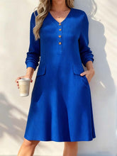 Load image into Gallery viewer, Women'S Casual Solid Color V-Neck Dress