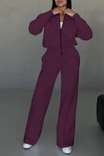 Load image into Gallery viewer, Women's Zipper Jacket &amp; Pants Two-piece Set