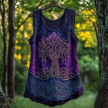 Load image into Gallery viewer, Boho Viking Tribal Celtic Knot Life Of Tree Patchwork Art Sleeveless Tank Top