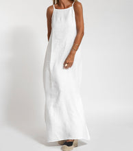 Load image into Gallery viewer, Elegant Solid Color Cotton Linen Sleeveless Long Dress