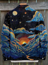 Load image into Gallery viewer, Psychedelic Sky Print Casual Denim Jacket