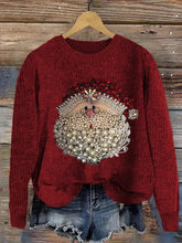Load image into Gallery viewer, Women's Christmas Santa Claus Jewel Art Crew Neck Sweatshirt