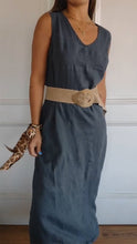 Load image into Gallery viewer, V-neck Belted Waist Dress
