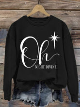 Load image into Gallery viewer, Women&#39;s Christmas Oh Night Divine Casual Long Sleeve Sweatshirt