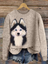 Load image into Gallery viewer, Fuzzy Husky Dog Plush Cozy Knit Sweater
