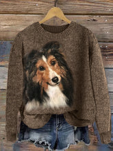 Load image into Gallery viewer, Shetland Sheepdog Portrait Cozy Knit Sweater