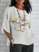 Load image into Gallery viewer, Japanese Carp Embroidery Art Linen Shirt
