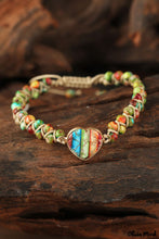 Load image into Gallery viewer, Multicolor Braided Heart Charm Bracelet