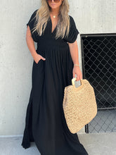Load image into Gallery viewer, Slit V-Neck Effortless Maxi Long DreSS
