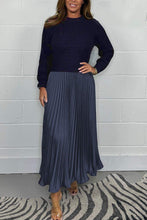Load image into Gallery viewer, Women's solid color Long Sleeve Jumper &amp; Pleated Bottom Dress Fashion Trends