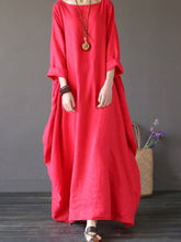 Load image into Gallery viewer, Women's cotton and linen loose plus size dress