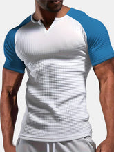 Load image into Gallery viewer, Men's Waffle Solid Color Raglan Short Sleeve T-shirt