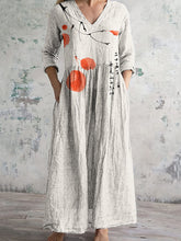 Load image into Gallery viewer, Vintage Floral Art Printed Casual Midi Dress