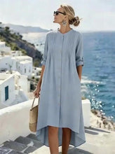 Load image into Gallery viewer, Women'S Casual Loose-Fitting Solid Color Cotton And Linen Dress