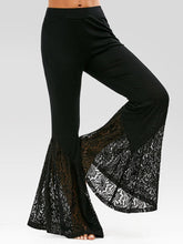 Load image into Gallery viewer, Halloween Gothic Dark Lace Patchwork Flared Pants