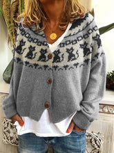 Load image into Gallery viewer, Vintage Cats Inspired Cozy Knit Cardigan