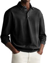 Load image into Gallery viewer, Men's Retro Distressed Comfortable Long Sleeve Lapel Polo Shirt
