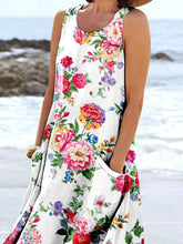 Load image into Gallery viewer, Women's Floral Art Print Pocket Casual Resort Comfort Maxi Dress