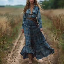 Load image into Gallery viewer, Women's Vintage V-neck Bohemian Pastoral Style Long-sleeve Maxi Long Dress
