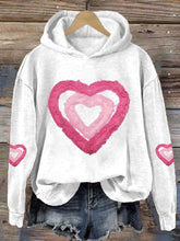 Load image into Gallery viewer, Women's Valentine's Day Printed Long Sleeve Hooded Sweatshirt