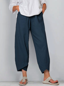 Greattioa-Women Cotton Pants Spring Summer Casual Pants