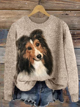 Load image into Gallery viewer, Shetland Sheepdog Portrait Cozy Knit Sweater