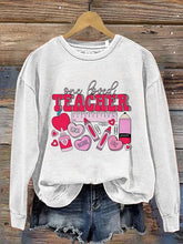 Load image into Gallery viewer, Valentine's Teacher Cute Teacher Print Casual Sweatshirt