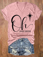 Load image into Gallery viewer, Women's Christmas Oh Night Divine Print T-Shirt