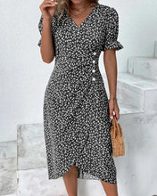 Load image into Gallery viewer, Vacation Floral V Neck Dress