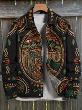 Load image into Gallery viewer, Vintage Art Print Casual Denim Jacket