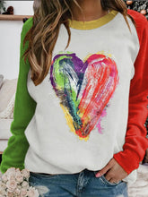 Load image into Gallery viewer, Fashion Color Matching Heart Print Long-Sleeved Sweatshirt
