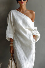 Load image into Gallery viewer, Casual Cotton Linen Maxi Dress Asymmetrical H-Line