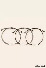 Load image into Gallery viewer, 3pcs black heart decor bracelets