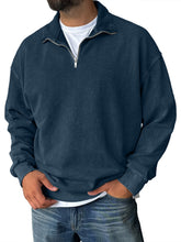 Load image into Gallery viewer, Men's Fashionable Retro Half-zip Stand Collar Casual Sweatshirt