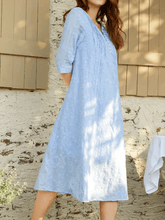 Load image into Gallery viewer, Women's Lace Stitching Solid Color Simple Casual Holiday Dress