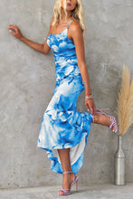 Load image into Gallery viewer, Deja Mesh Overlay Floral Print One Shoulder Ruched Stretch Maxi Dress