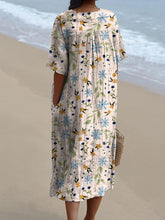 Load image into Gallery viewer, Sweet Spring Field Repeat Pattern Printed Women's Flowy Dress