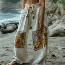 Load image into Gallery viewer, Resort Print Loose Bohemia Style Trousers