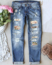 Load image into Gallery viewer, Gorgeous Rose Jesus Floral Easter Ripped Jeans