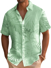Load image into Gallery viewer, Men's Hawaiian Floral Print Pocket Short Sleeve Shirt
