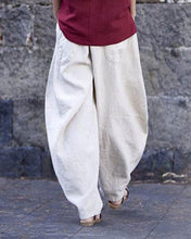 Load image into Gallery viewer, Cotton and Linen Loose Casual Pants for Women Spliced with Solid Color Pants