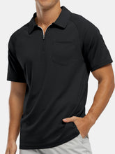 Load image into Gallery viewer, Men's Everyday Casual Raglan Sleeve Zipper Short Sleeve POLO Shirt